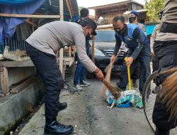 Polres Majene Grebek Sampah di Pasar Sentral