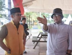 Persiapan Penyambutan Sandeq di Pantai Manggar Ditinjau Pj Gubernur Sulbar