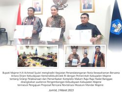 Bupati Majene dan Dirjen Kebudayaan Kemendikbukristek Tandatangan MoU