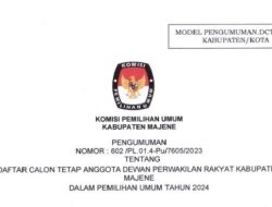 PENGUMUMAN Daftar Calon Tetap (DCT) Anggota DPRD Kabupaten Majene Pemilu 2024
