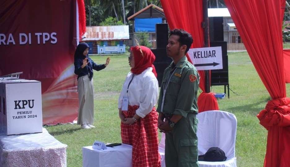 Simulasi Pencoblosan di salah satu TPS.