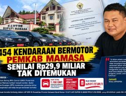 454 Kendaraan Bermotor Pemkab Mamasa Senilai Rp29,9 Miliar Tak Ditemukan